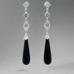 Sophisticated Emerald and Onyx Earrings
