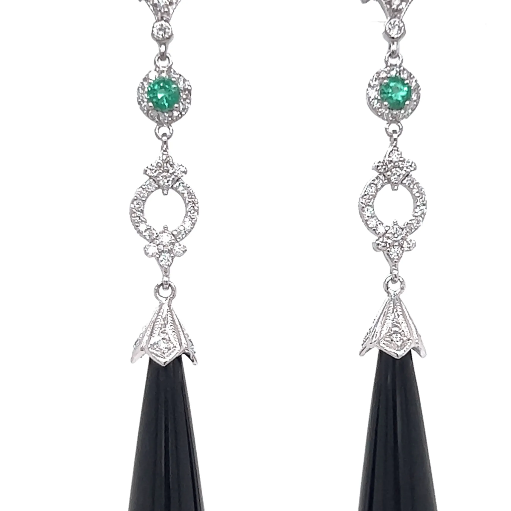 Sophisticated Emerald and Onyx Earrings