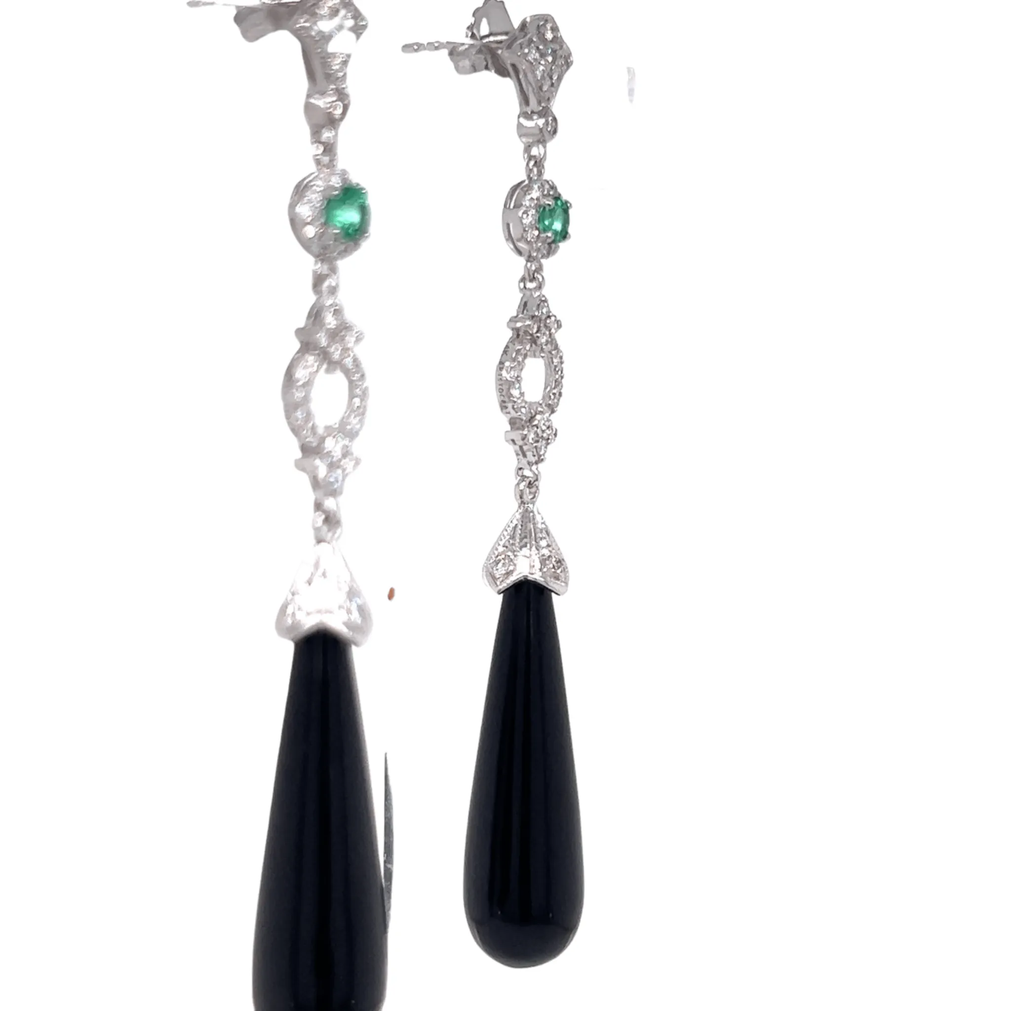 Sophisticated Emerald and Onyx Earrings
