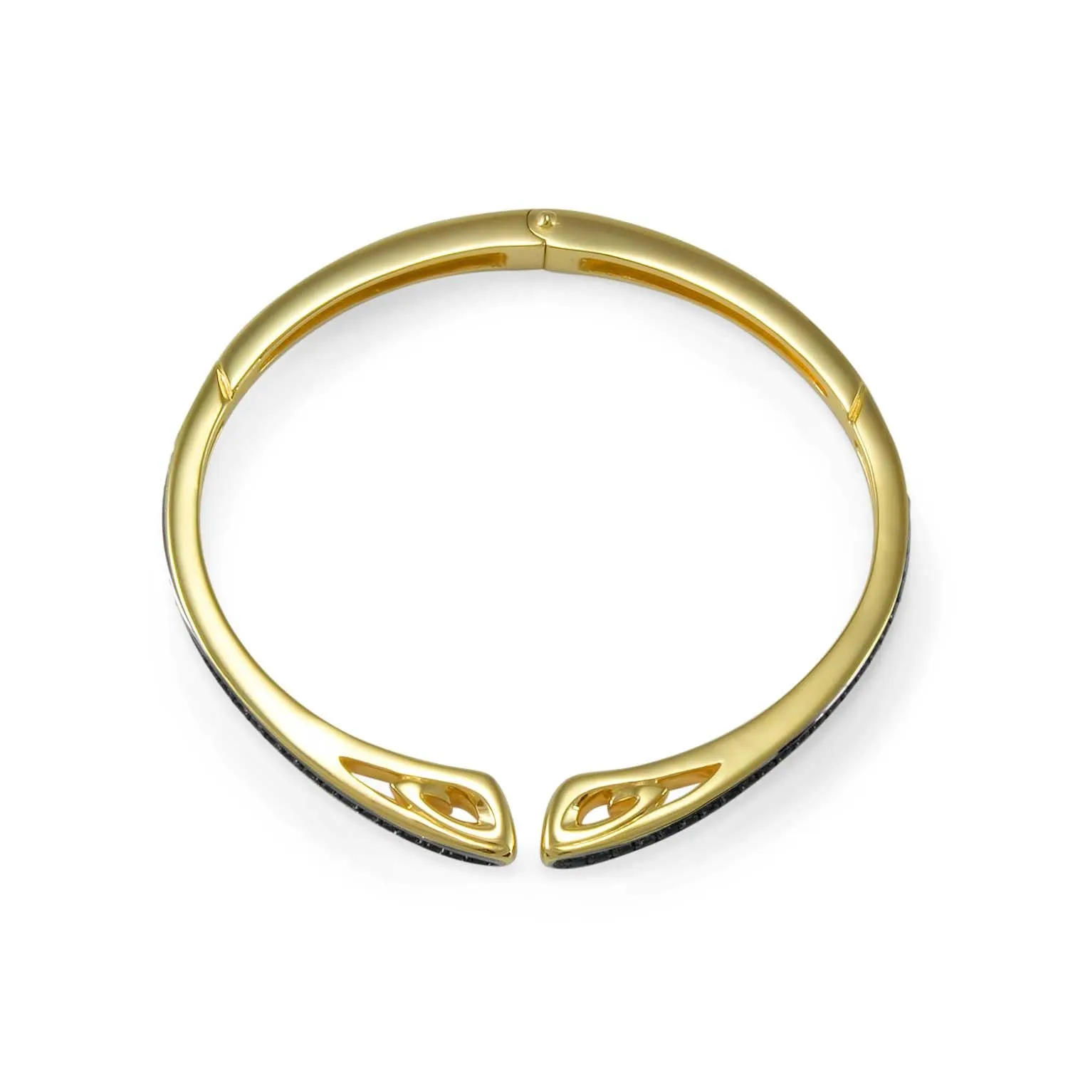 Spirit Pavé Cuff 3mm - 18K Gold Vermeil   CZ Noir