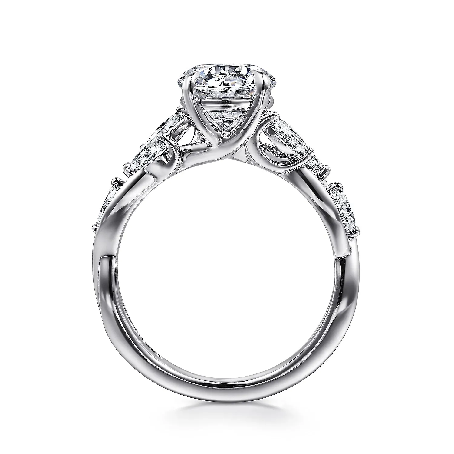 Split Shank Floral Inspired Round Diamond Engagement Mounting