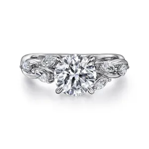 Split Shank Floral Inspired Round Diamond Engagement Mounting