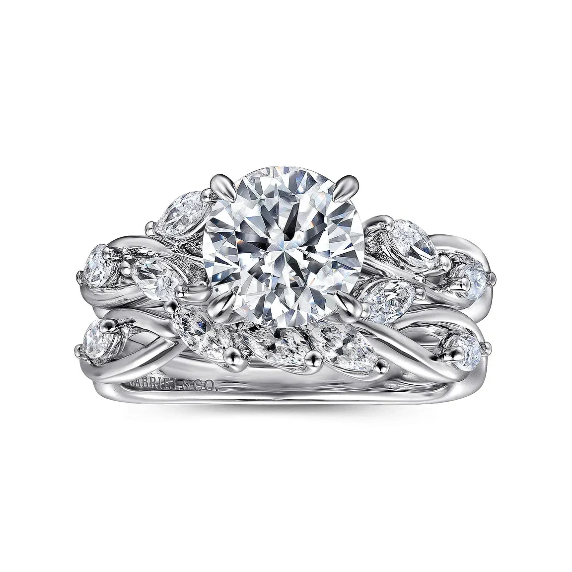 Split Shank Floral Inspired Round Diamond Engagement Mounting