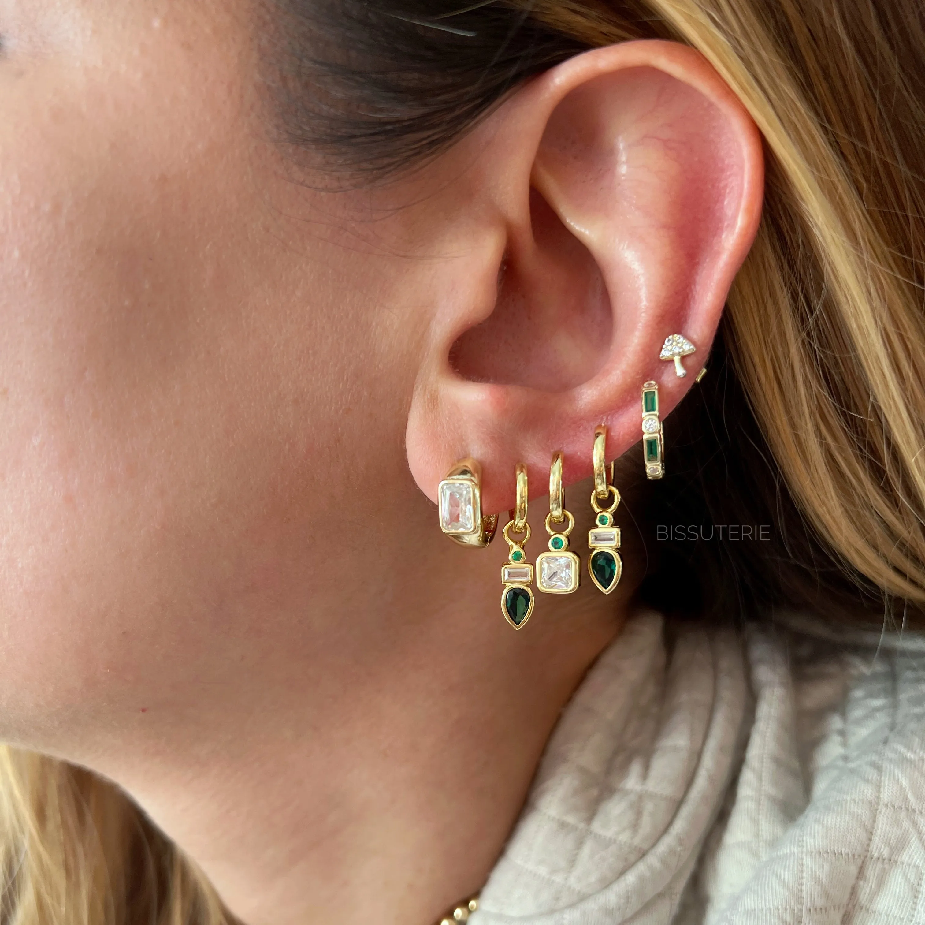 Square Charm Hoops