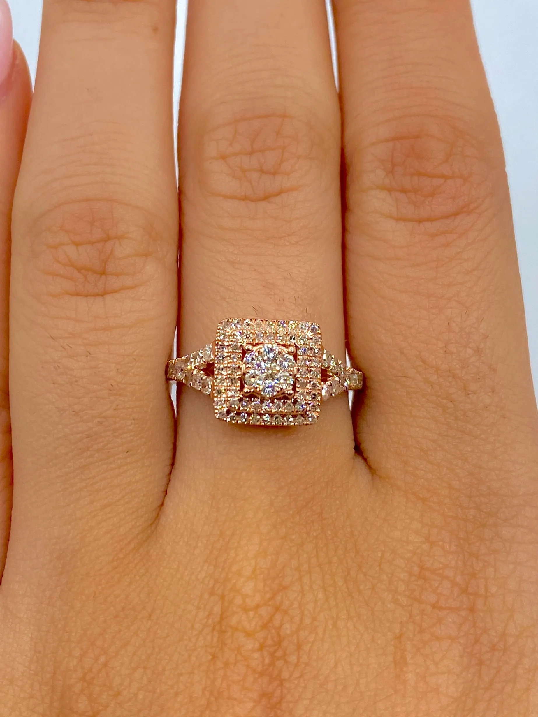 Square Diamond Engagement Ring
