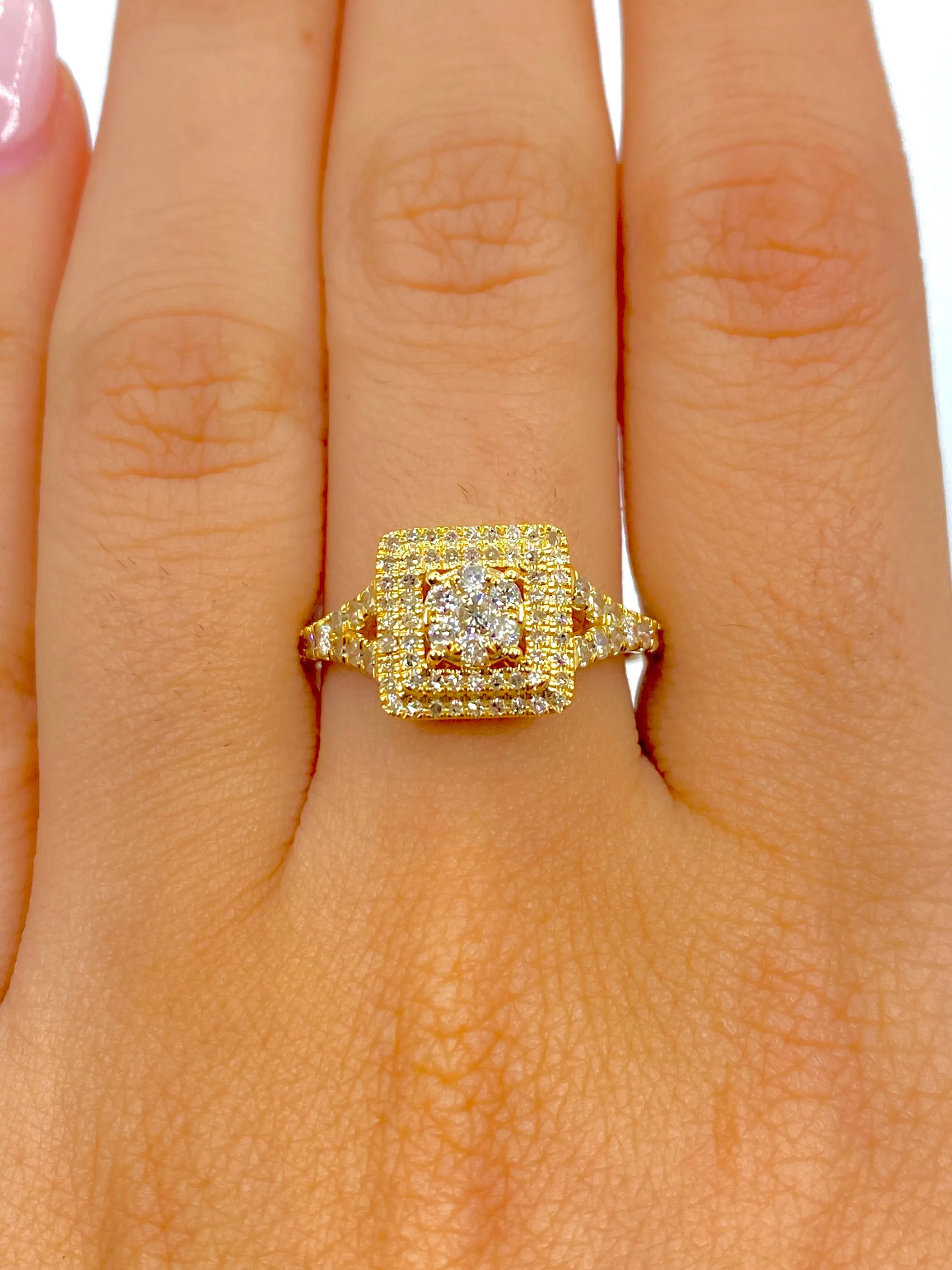 Square Diamond Engagement Ring