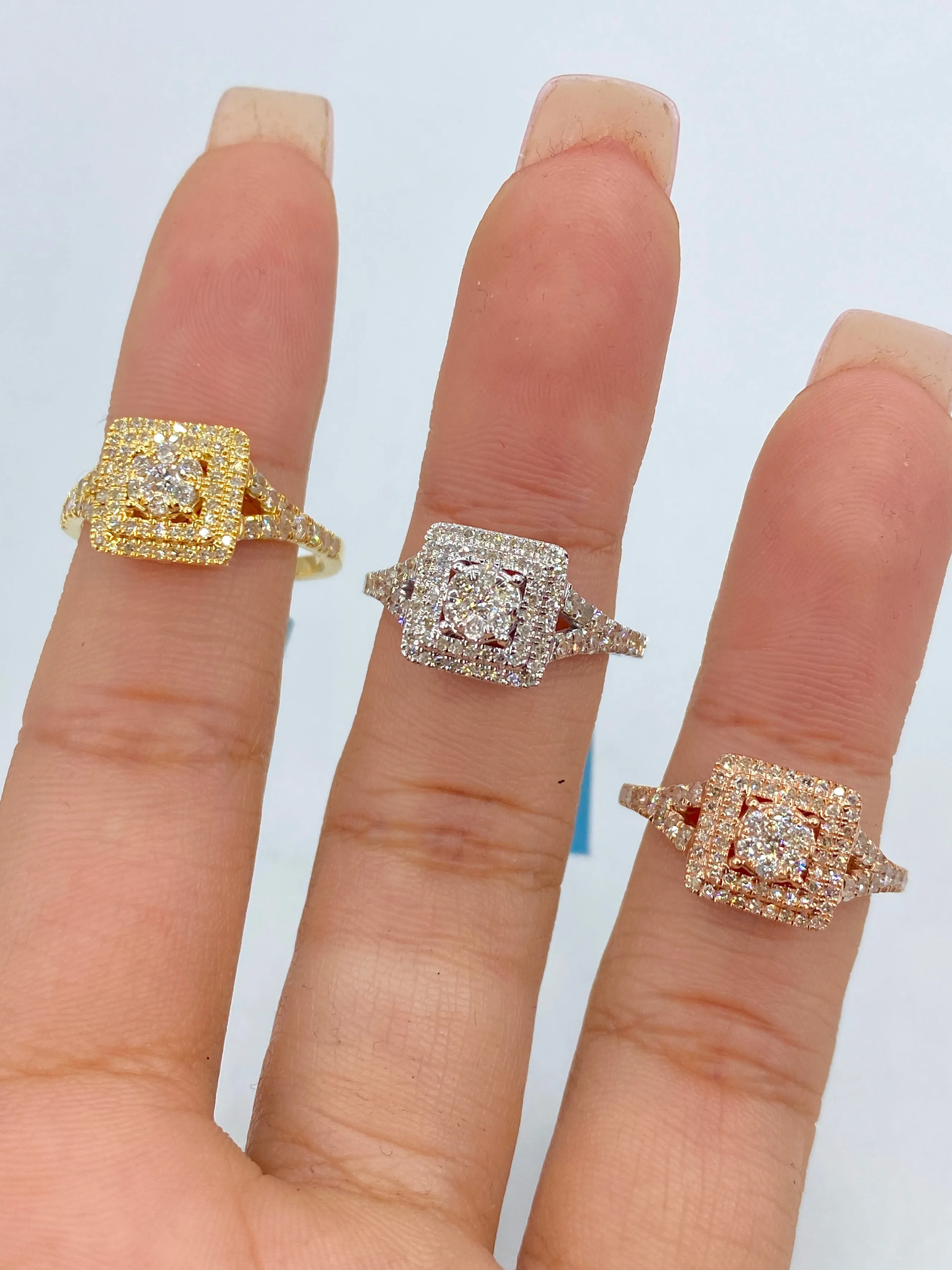 Square Diamond Engagement Ring