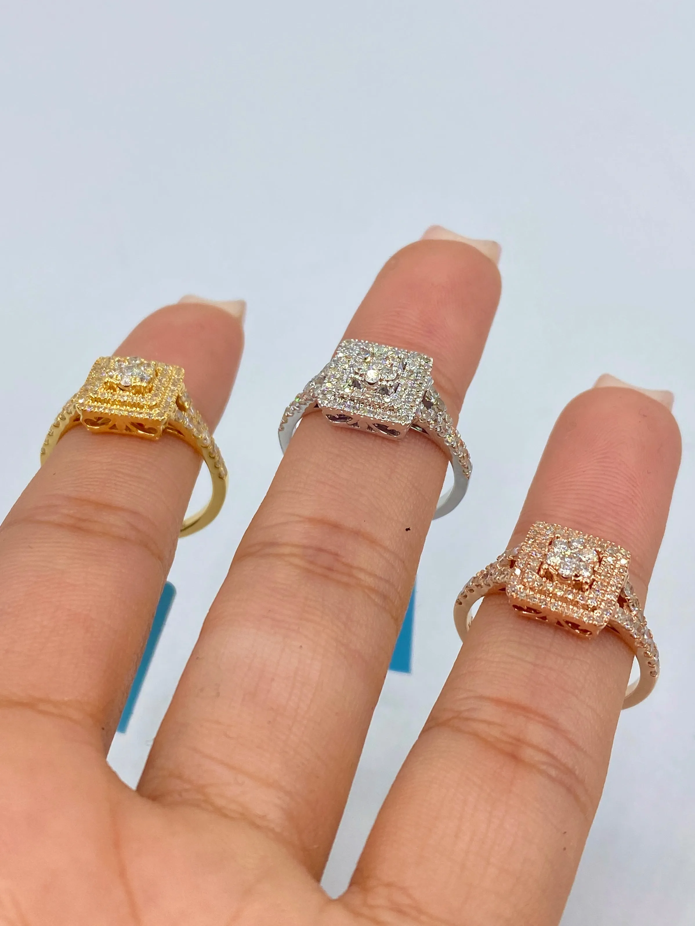 Square Diamond Engagement Ring