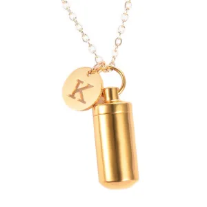 Stainless Steel Letter Charm Aromatherapy Necklace