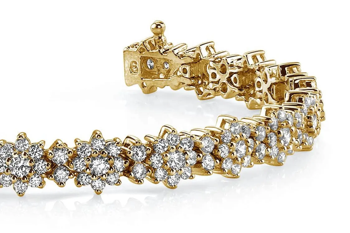 Starburst Red Carpet Diamond Bracelet with 7.03 ct.(finished) 1.8mm, 2.1mm, 2.8mm