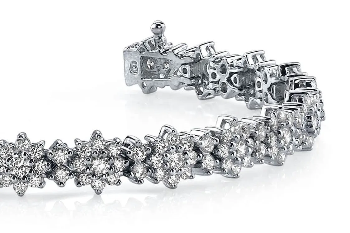 Starburst Red Carpet Diamond Bracelet with 7.03 ct.(finished) 1.8mm, 2.1mm, 2.8mm