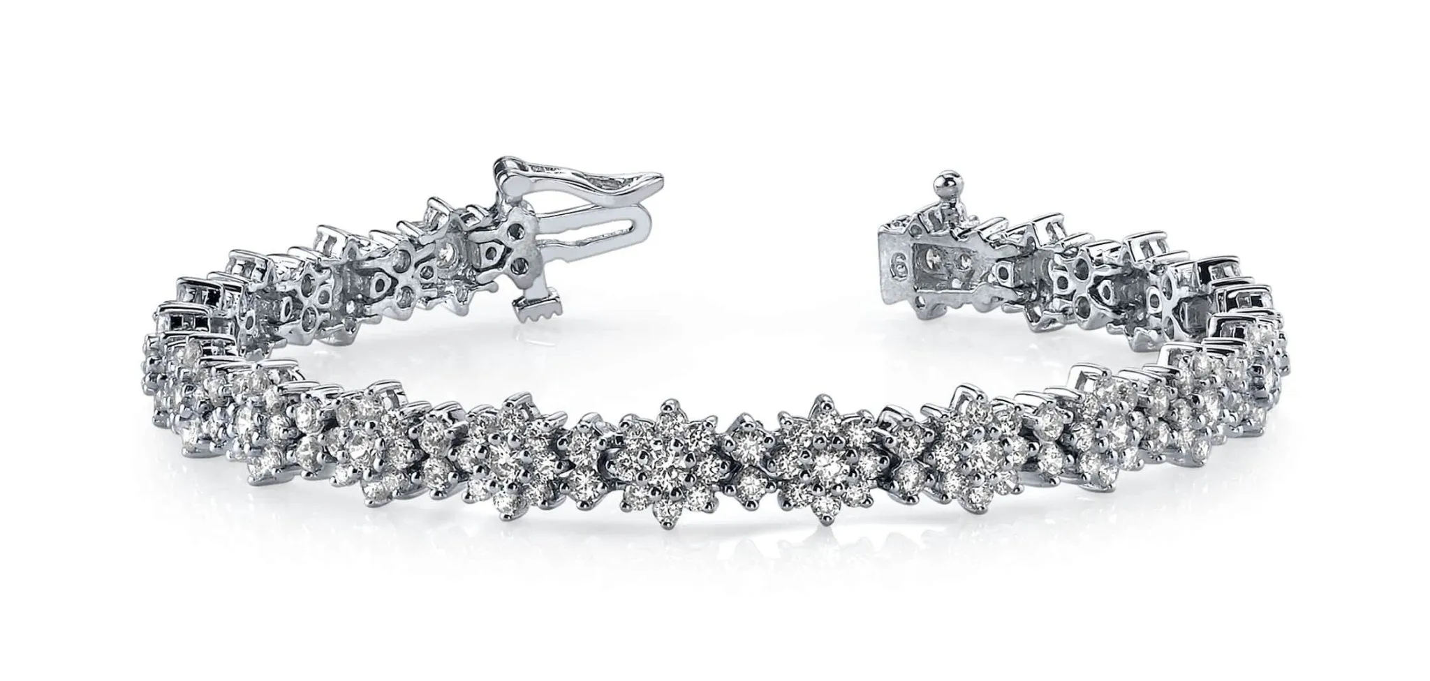 Starburst Red Carpet Diamond Bracelet with 7.03 ct.(finished) 1.8mm, 2.1mm, 2.8mm