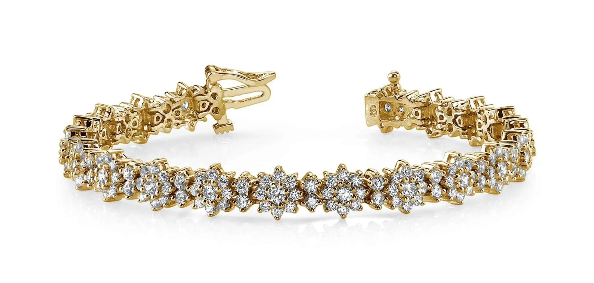 Starburst Red Carpet Diamond Bracelet with 7.03 ct.(finished) 1.8mm, 2.1mm, 2.8mm