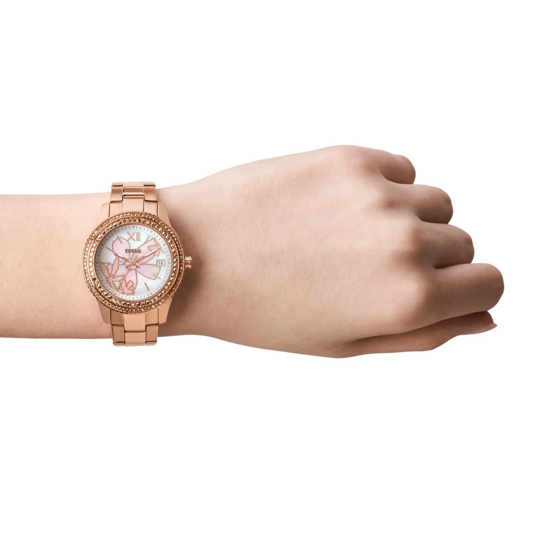 Stella Three-Hand Date Rose Gold-Tone Stainless Steel Watch