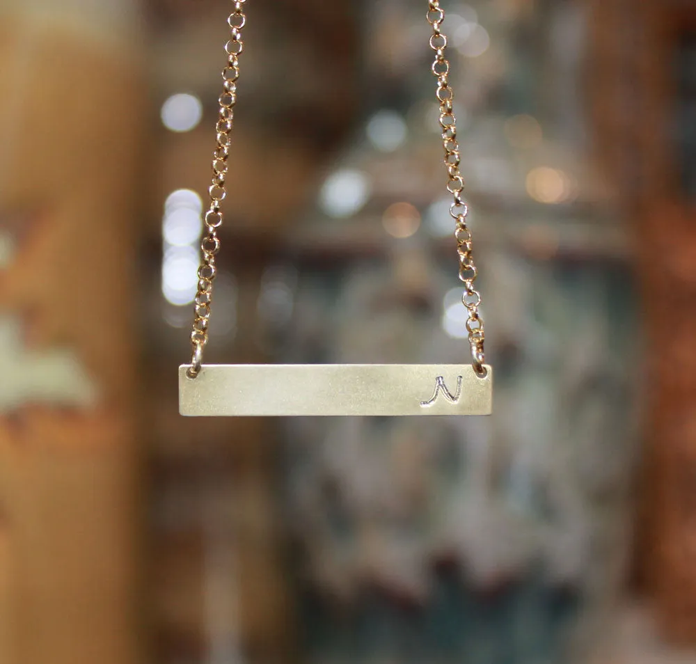 Sterling Silver Bar Necklace Personalized