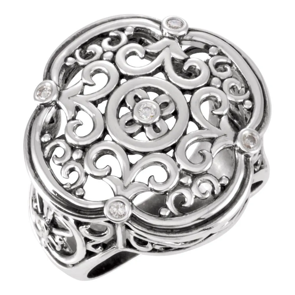 Sterling Silver Filigree Ring Mounting, Size 7