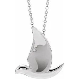 Sterling Silver Holy Spirit Dove 16-18" Necklace