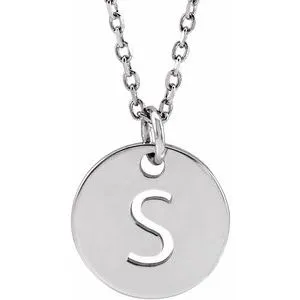 Sterling Silver Initial S 16-18" Necklace