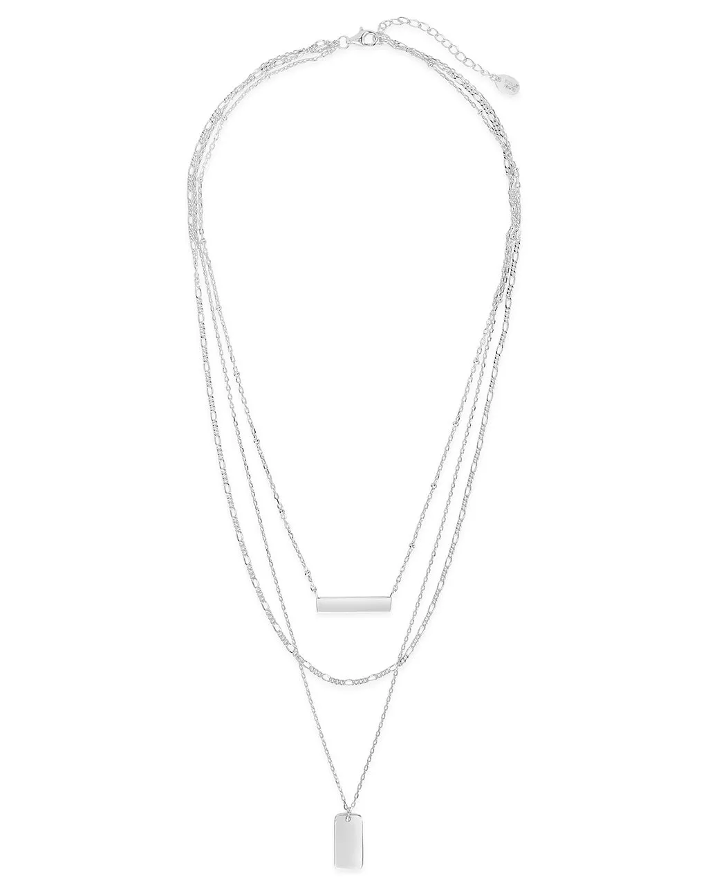 Sterling Silver Layered Bar Necklace