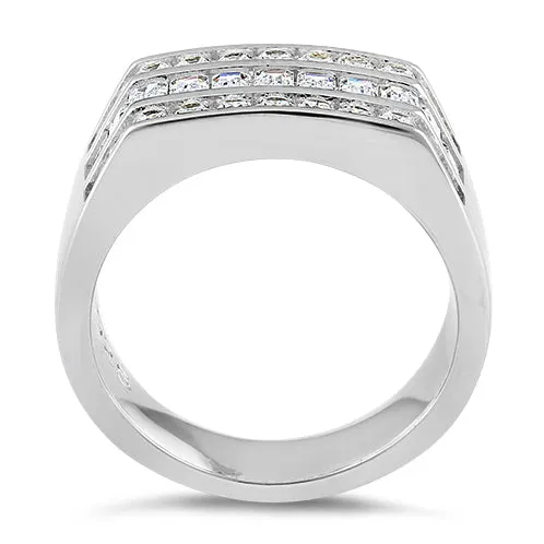 Sterling Silver Men's Engagement CZ Rings