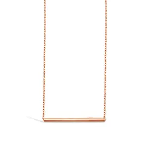 Sterling Silver Rose Gold Bar Necklace