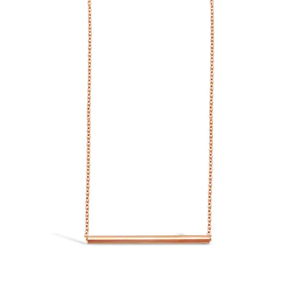 Sterling Silver Rose Gold Bar Necklace