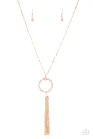 Straight to the Top Gold Paparazzi Necklace