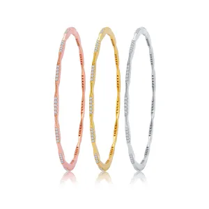 Stunning Triple Color Diamond Bangles