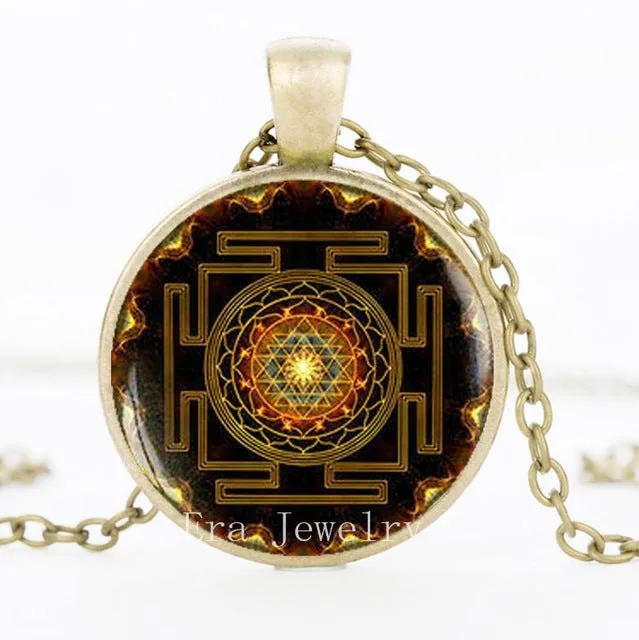 SUTEYI Fashion 2017 Buddhist Sri Yantra Pendant Necklace Sacred Geometry Sri Yantra Jewelry, Wholesale Jewelry