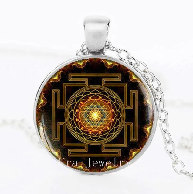 SUTEYI Fashion 2017 Buddhist Sri Yantra Pendant Necklace Sacred Geometry Sri Yantra Jewelry, Wholesale Jewelry