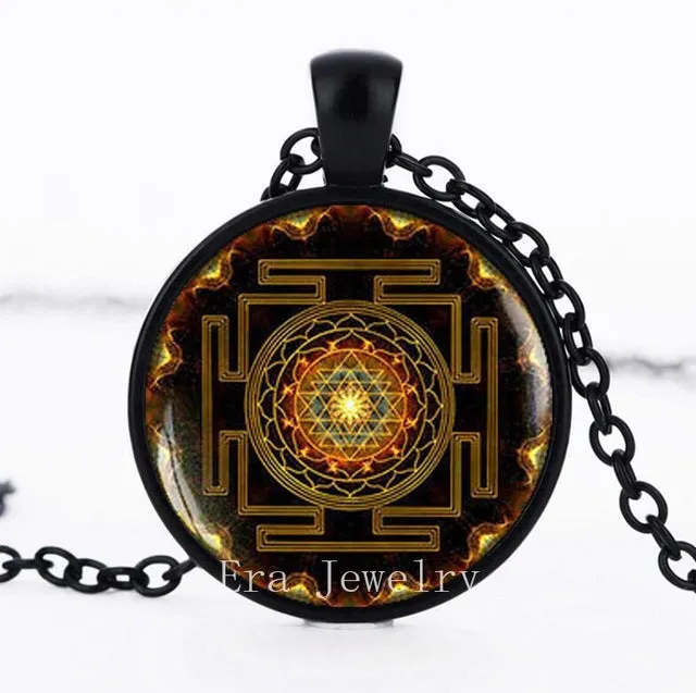 SUTEYI Fashion 2017 Buddhist Sri Yantra Pendant Necklace Sacred Geometry Sri Yantra Jewelry, Wholesale Jewelry