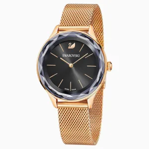 Swarovski Octea Nova Watch Milanese Bracelet Black Rose-Gold Tone