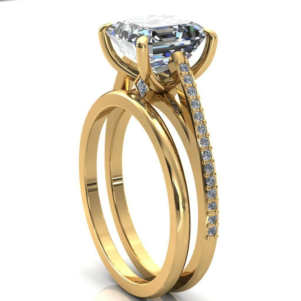 Sylvia Asscher Moissanite Half-Eternity Diamond Prong-Set Ring