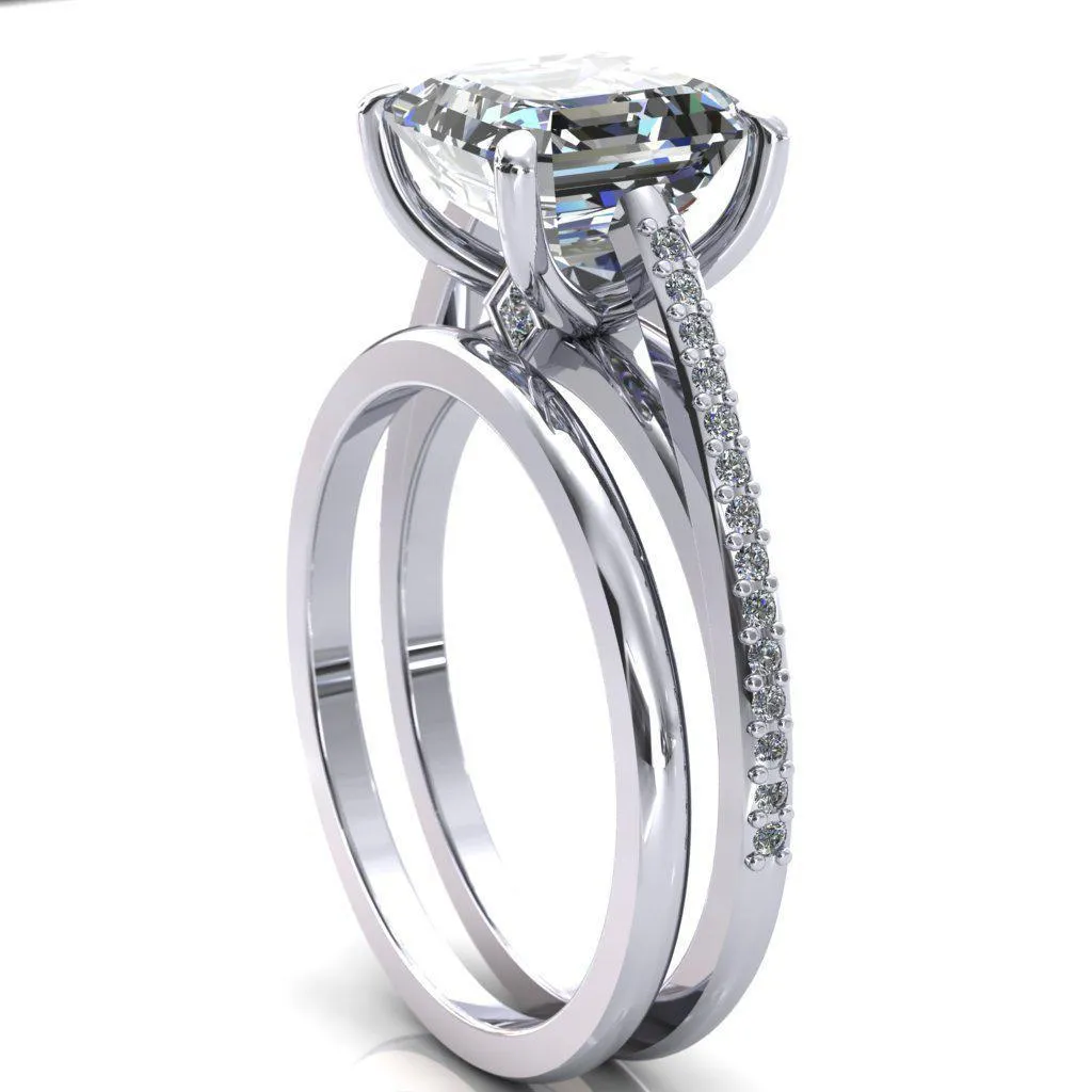Sylvia Asscher Moissanite Half-Eternity Diamond Prong-Set Ring