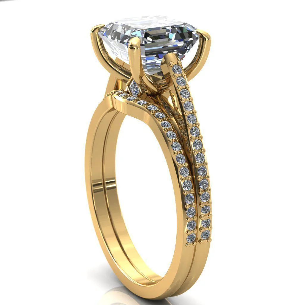 Sylvia Asscher Moissanite Half-Eternity Diamond Prong-Set Ring