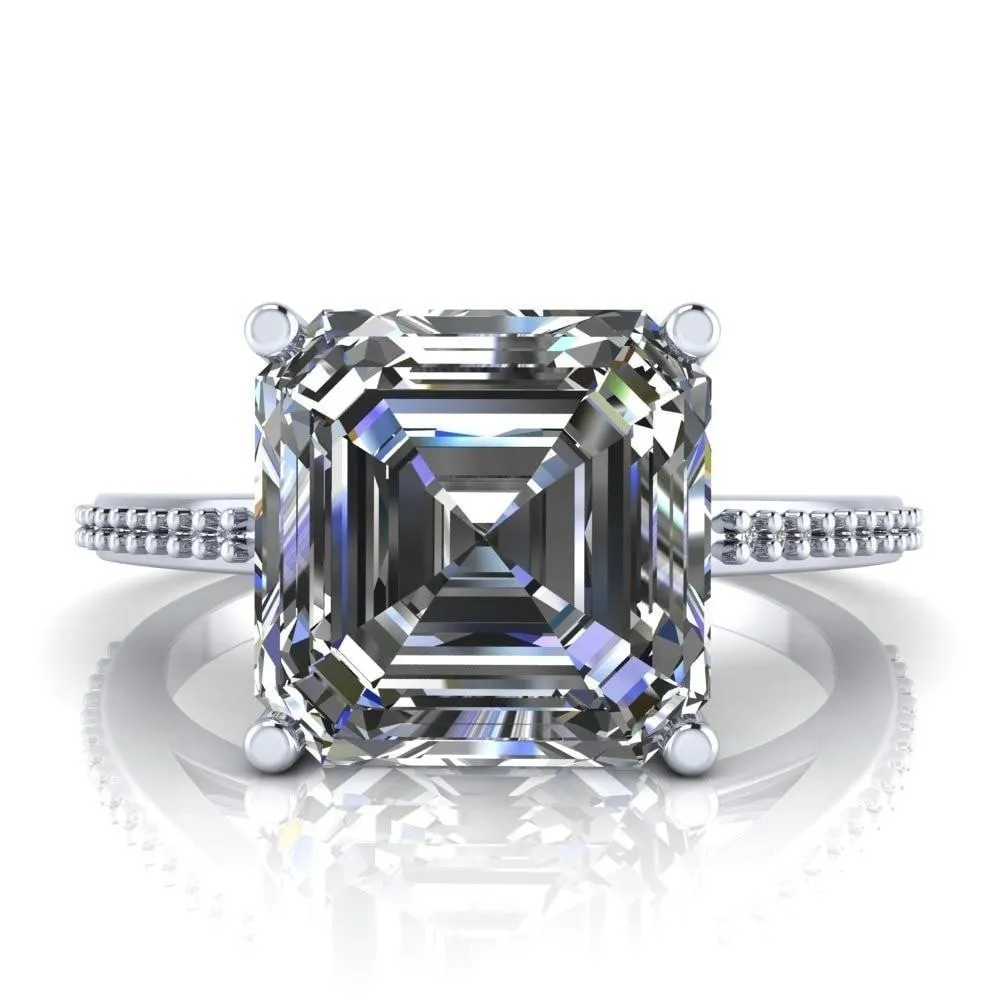 Sylvia Asscher Moissanite Half-Eternity Diamond Prong-Set Ring