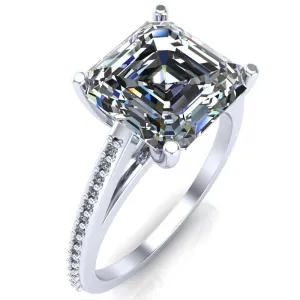 Sylvia Asscher Moissanite Half-Eternity Diamond Prong-Set Ring