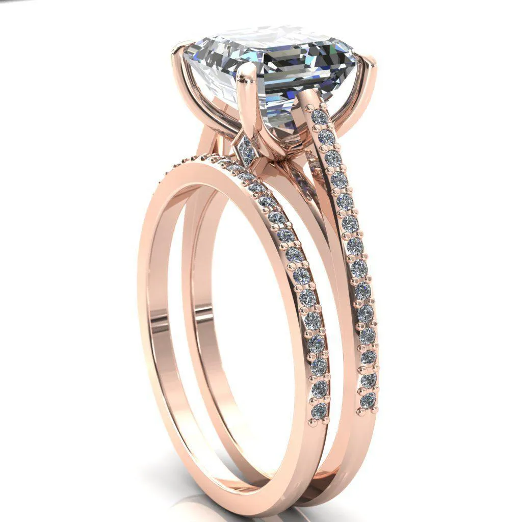 Sylvia Asscher Moissanite Half-Eternity Diamond Prong-Set Ring