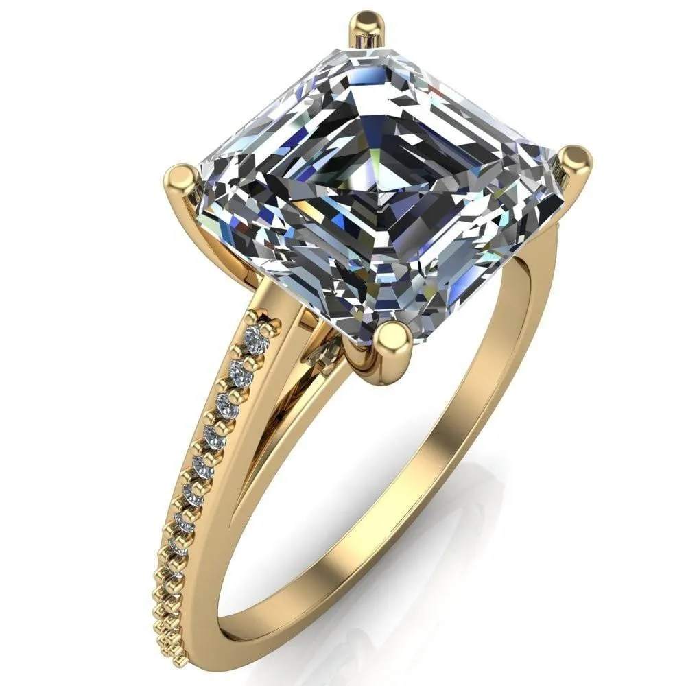 Sylvia Asscher Moissanite Half-Eternity Diamond Prong-Set Ring