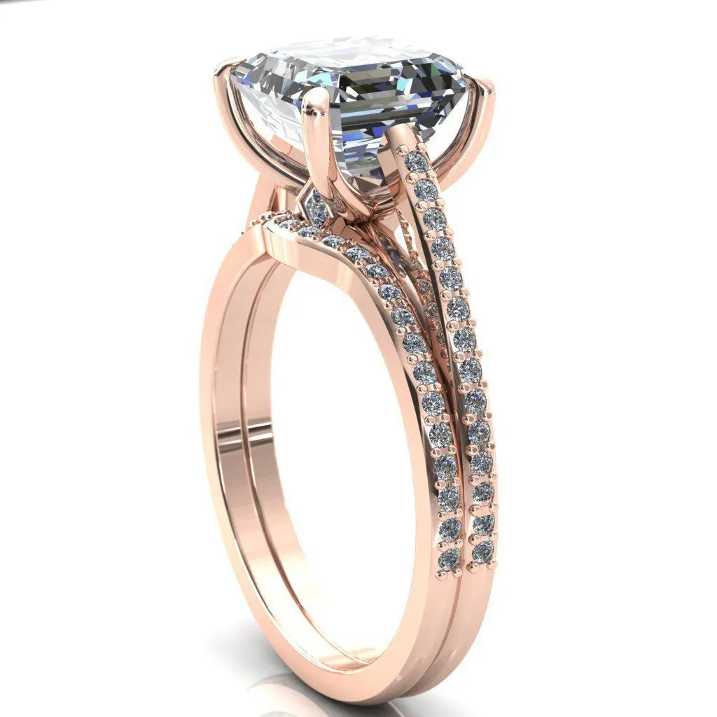 Sylvia Asscher Moissanite Half-Eternity Diamond Prong-Set Ring