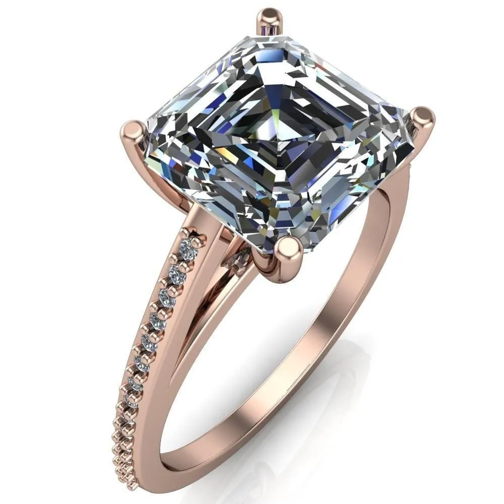 Sylvia Asscher Moissanite Half-Eternity Diamond Prong-Set Ring