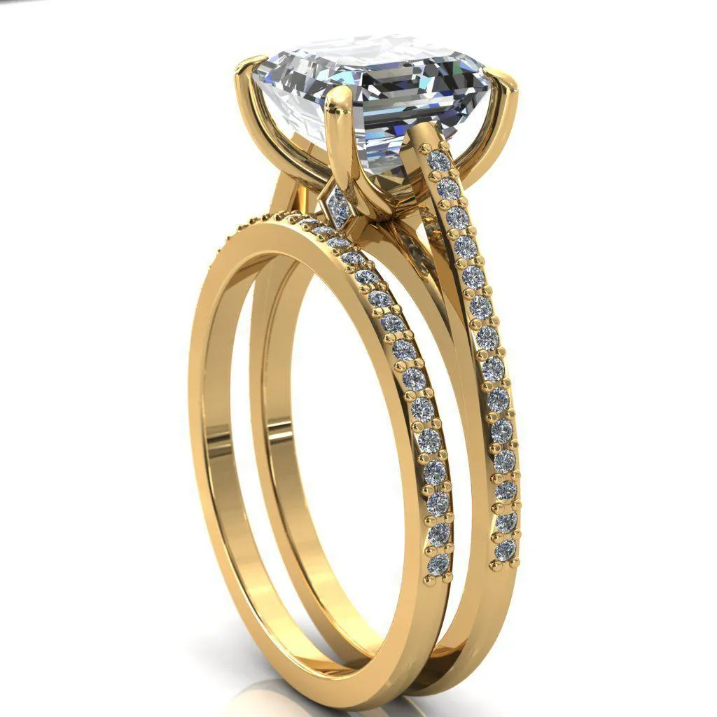 Sylvia Asscher Moissanite Half-Eternity Diamond Prong-Set Ring