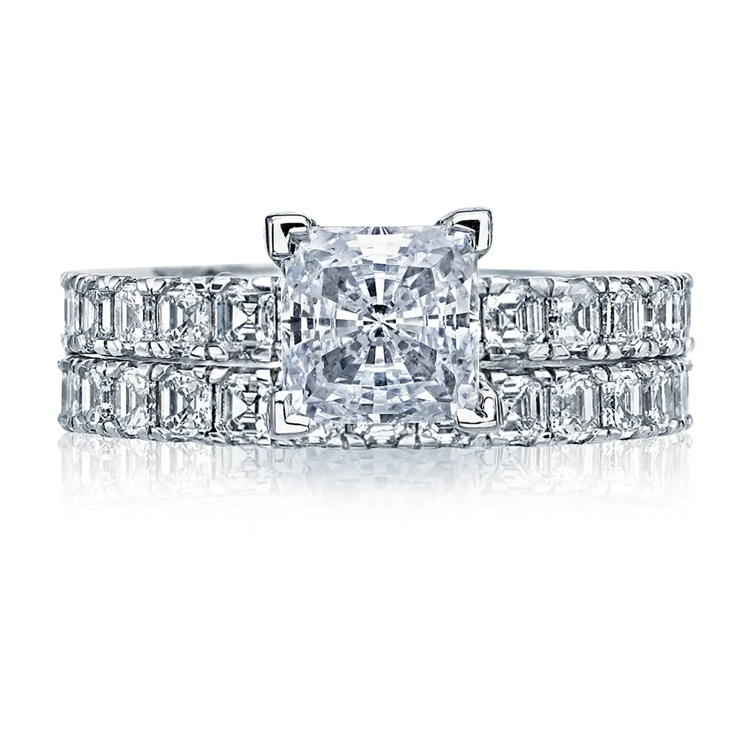 Tacori Prong-Set Diamond Engagement Ring w/ Asscher Cut Sides