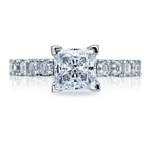 Tacori Prong-Set Diamond Engagement Ring w/ Asscher Cut Sides