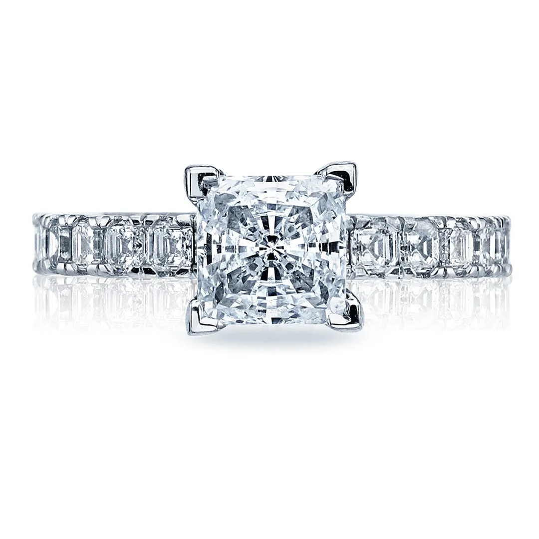 Tacori Prong-Set Diamond Engagement Ring w/ Asscher Cut Sides