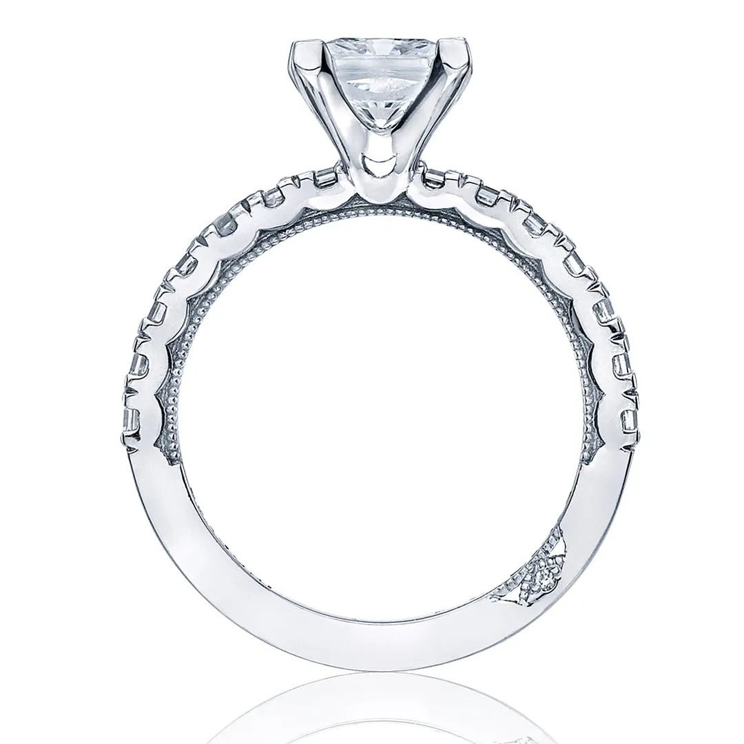 Tacori Prong-Set Diamond Engagement Ring w/ Asscher Cut Sides