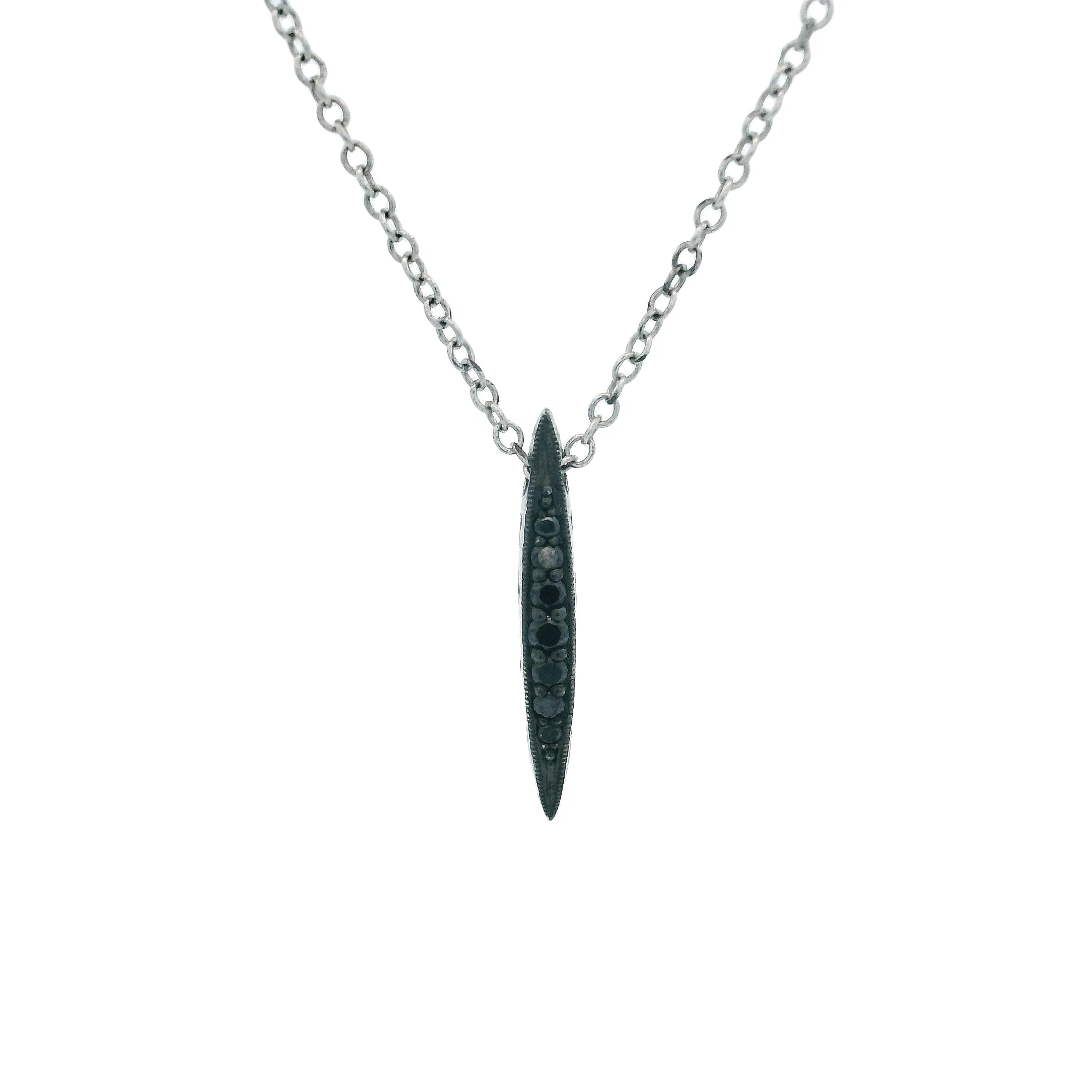 Tacori Sterling Silver & 18k White Gold Black Diamond Pendant