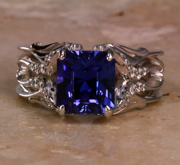 Tanzanite Ringe 3.68 Carat VBE Color Designed By Christopher Michael