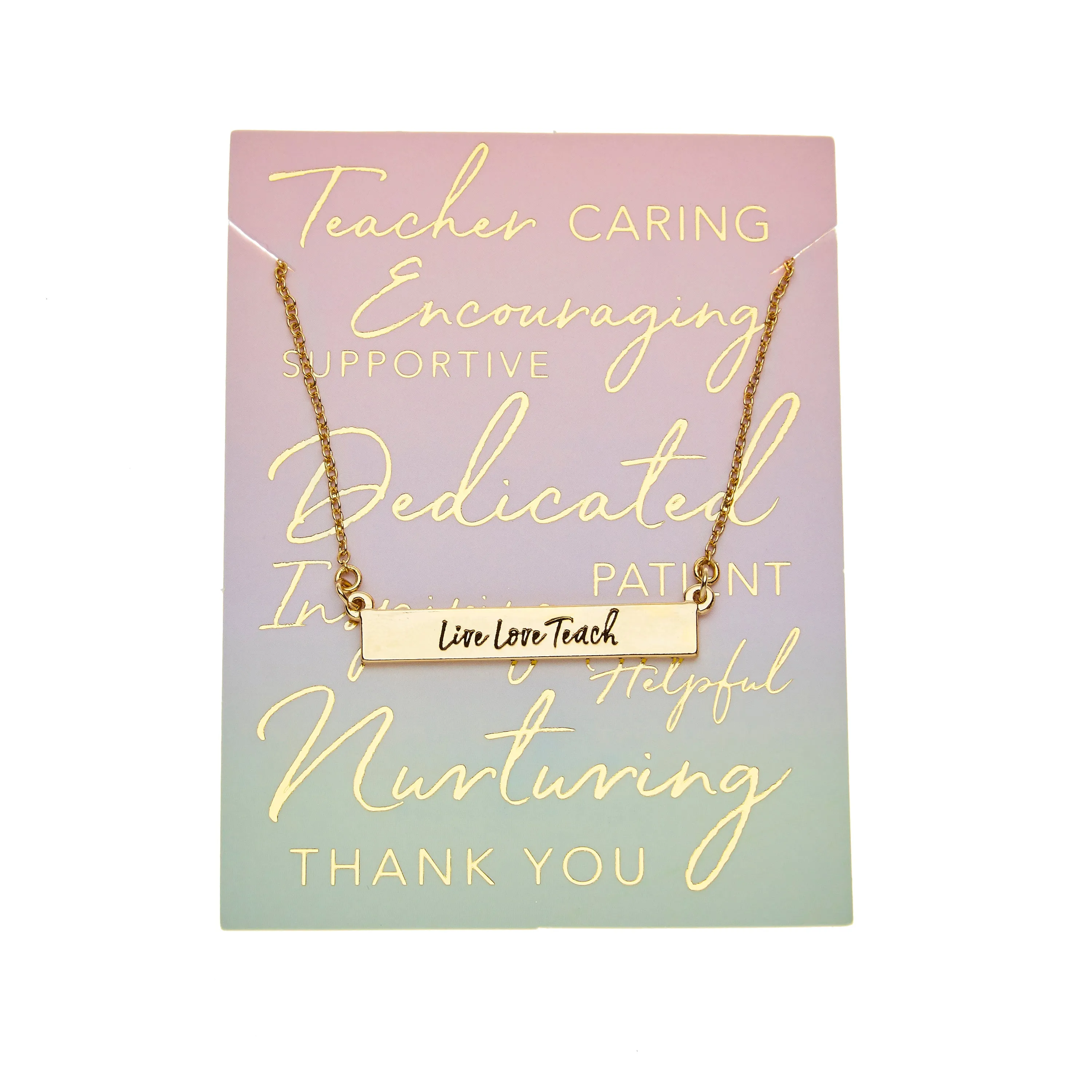 Teacher Bar Necklace in Gold