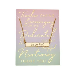 Teacher Bar Necklace in Gold